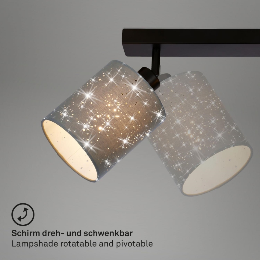 Briloner 2078-034 - Bodové svítidlo SPOTLIGHT 3xE27/25W/230V šedá/černá