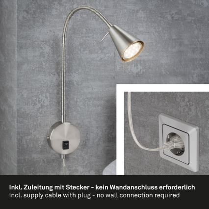 Briloner 2082-012 - LED Nástěnná lampa COMFORT LIGHT 1xGU10/5W/230V matný chrom