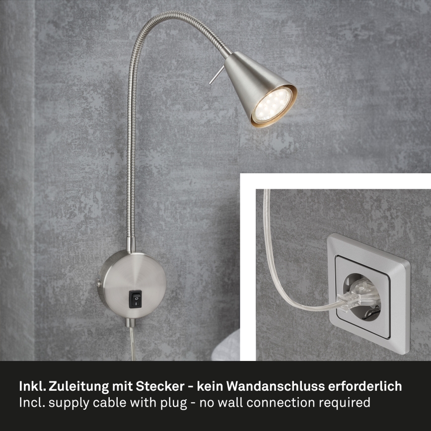 Briloner 2082-012 - LED Nástěnná lampa COMFORT LIGHT 1xGU10/5W/230V matný chrom