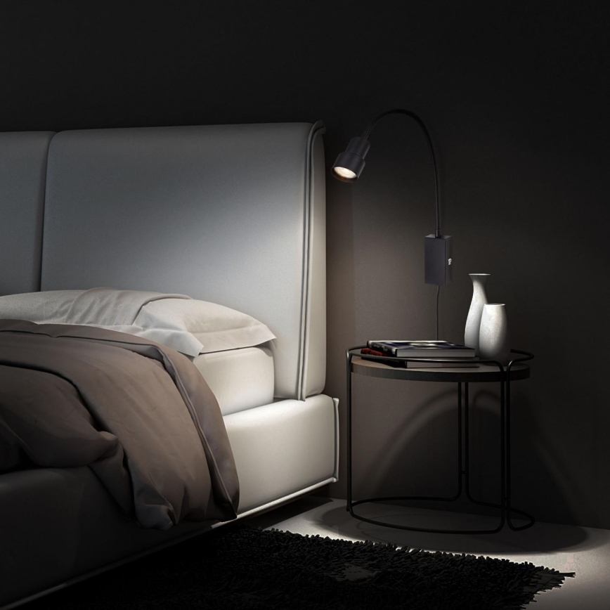 Briloner 2085-015 - LED Dotyková nástěnná lampa TUSI 1xGU10/5W/230V černá