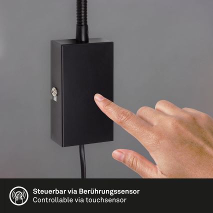 Briloner 2085-015 - LED Dotyková nástěnná lampa TUSI 1xGU10/5W/230V černá