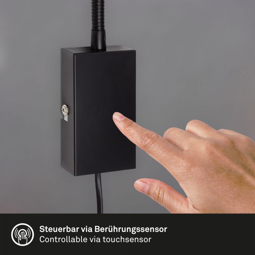 Briloner 2085-015 - LED Dotyková nástěnná lampa TUSI 1xGU10/5W/230V černá