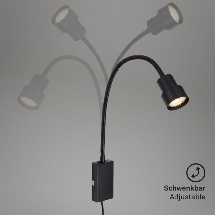 Briloner 2085-015 - LED Dotyková nástěnná lampa TUSI 1xGU10/5W/230V černá