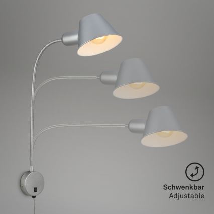 Briloner 2089-014 - Flexibilní nástěnná lampa BRELLO 1xE27/10W/230V matný chrom
