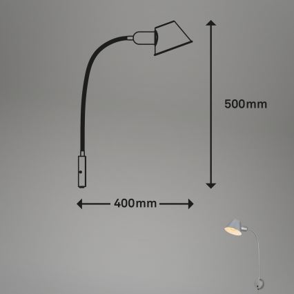 Briloner 2089-014 - Flexibilní nástěnná lampa BRELLO 1xE27/10W/230V matný chrom
