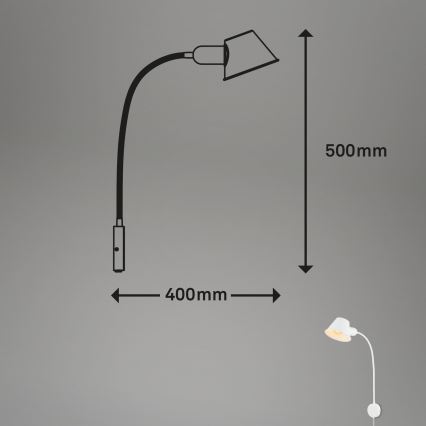Briloner 2089-016 - Flexibilní nástěnná lampa BRELLO 1xE27/10W/230V bílá