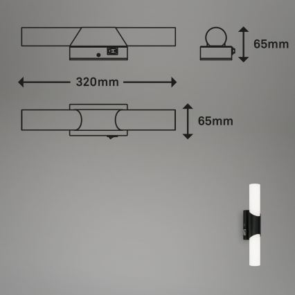 Briloner 2111-015 - LED Koupelnové osvětlení zrcadla LED/6,5W/230V 32 cm černá