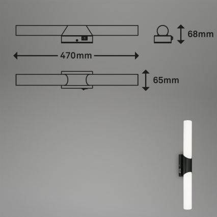 Briloner 2111-115 - LED Koupelnové osvětlení zrcadla LED/11W/230V IP44 47 cm černá