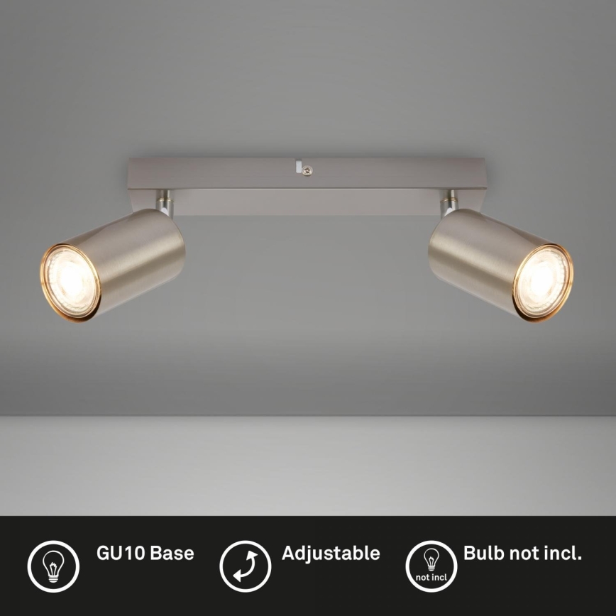 Briloner 2172-022 - Bodové svítidlo SPOT 2xGU10/9W/230V matný chrom