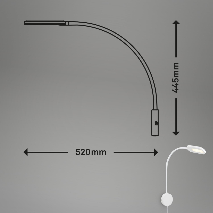 Briloner 2177016 - LED Stmívatelná flexibilní nástěnná lampa LED/6W/230V bílá