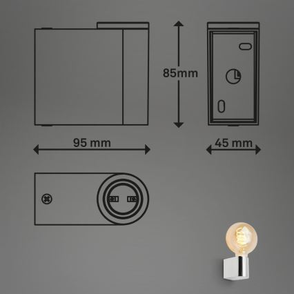 Briloner 2182-018 - Koupelnové nástěnné svítidlo DONGA 1xE27/10W/230V IP44 lesklý chrom