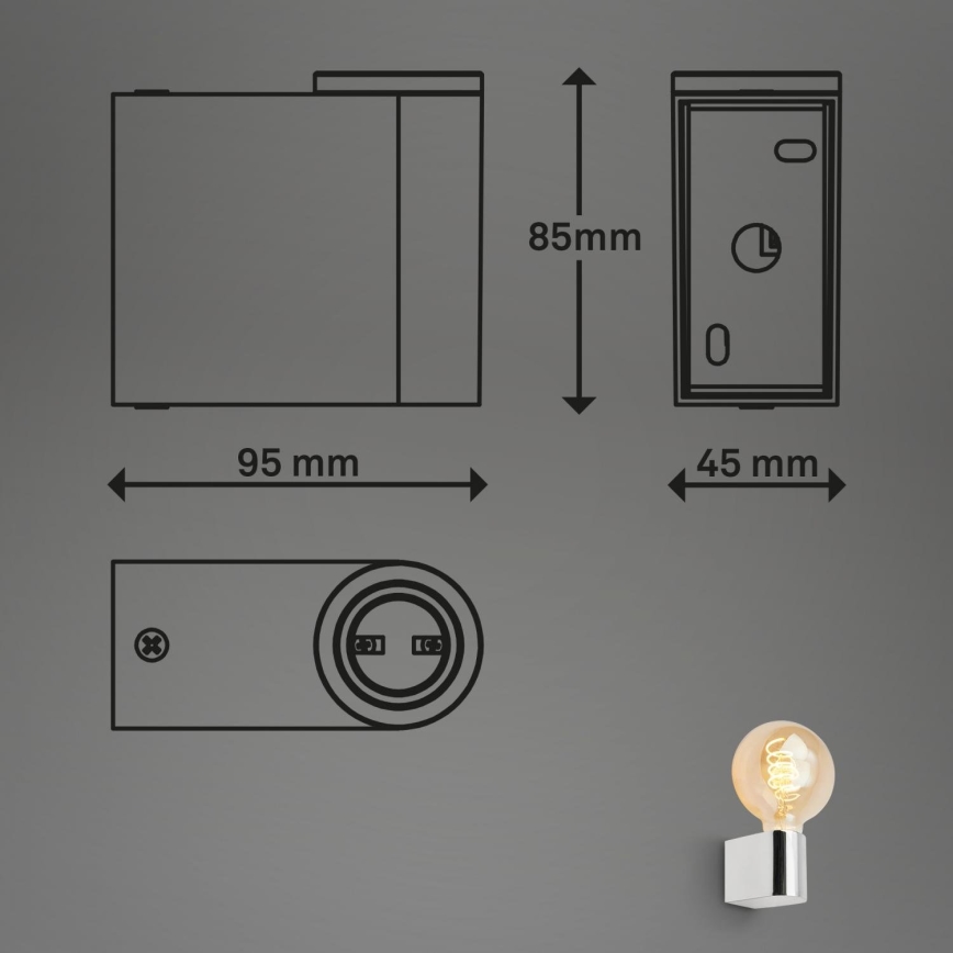 Briloner 2182-018 - Koupelnové nástěnné svítidlo DONGA 1xE27/10W/230V IP44 lesklý chrom