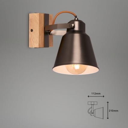 Briloner 2406-014 - Nástěnné bodové svítidlo RETRO 1xE27/40W/230V hnědá
