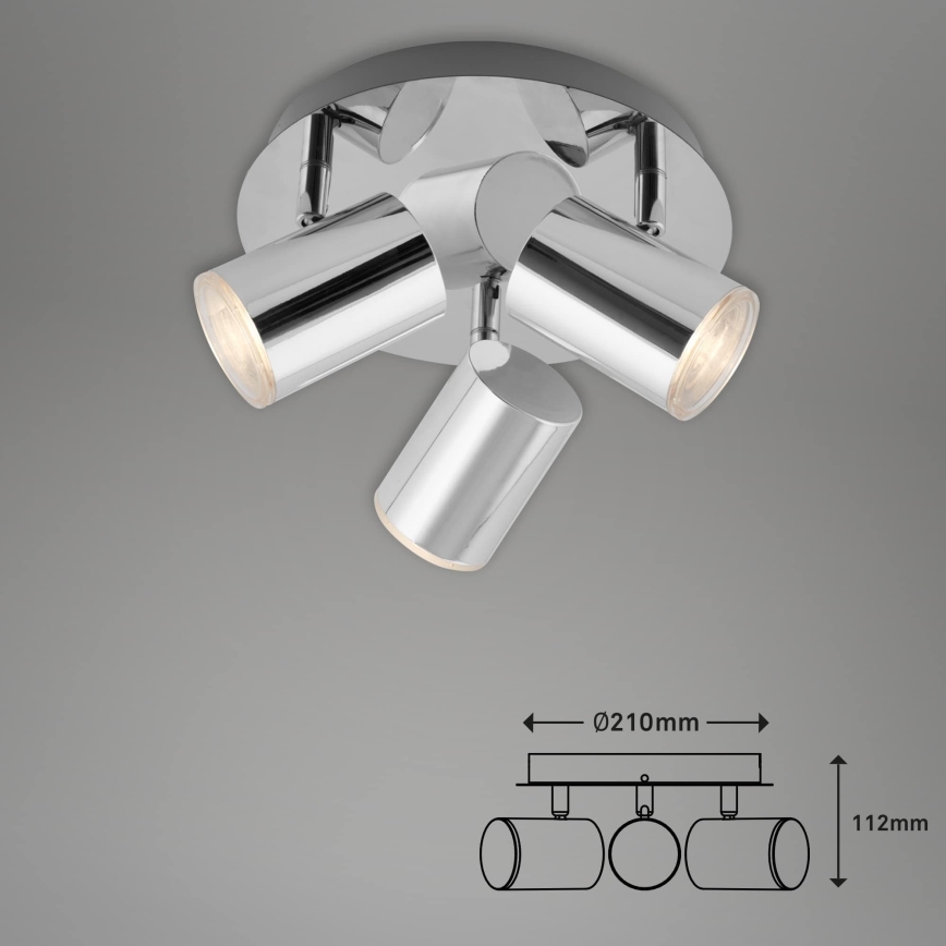Briloner 2731-038 - Bodové svítidlo CUP 3xGU10/5W/230V IP44 lesklý chrom