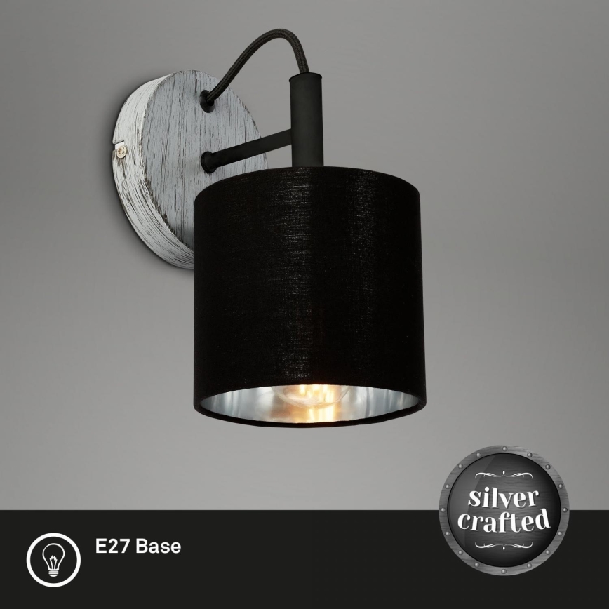 Briloner 2737-014 - Nástěnné svítidlo SILVER CRAFTED 1xE14/25W/230V