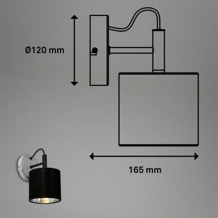Briloner 2737-014 - Nástěnné svítidlo SILVER CRAFTED 1xE14/25W/230V