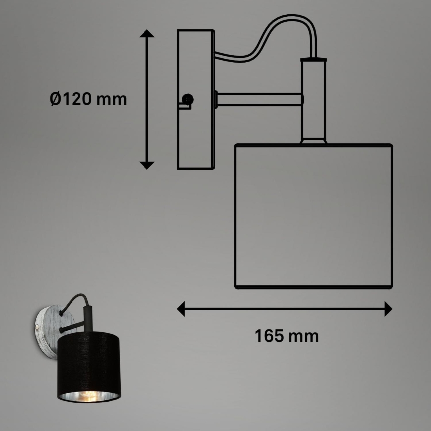 Briloner 2737-014 - Nástěnné svítidlo SILVER CRAFTED 1xE14/25W/230V