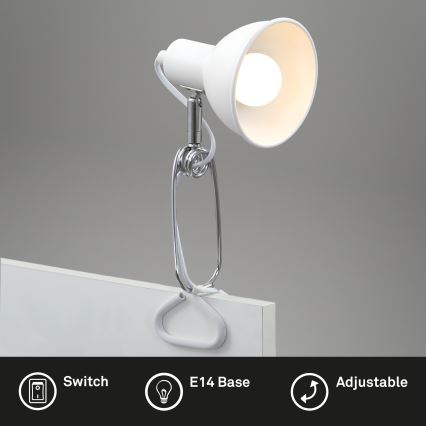 Briloner 2790-016 - Lampa s klipem FIX 1xE14/8W/230V bílá