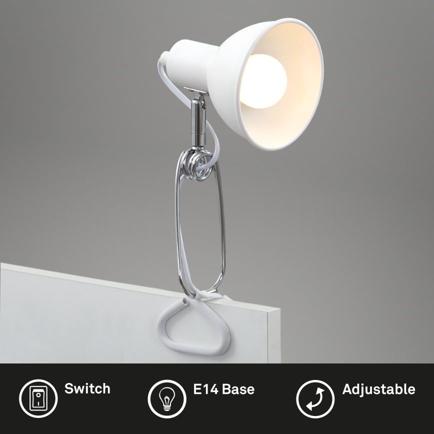 Briloner 2790-016 - Lampa s klipem FIX 1xE14/8W/230V bílá