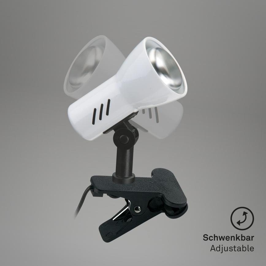Briloner 2794/016P - Lampa s klipem 1xE14/40W/230V černá/bílá