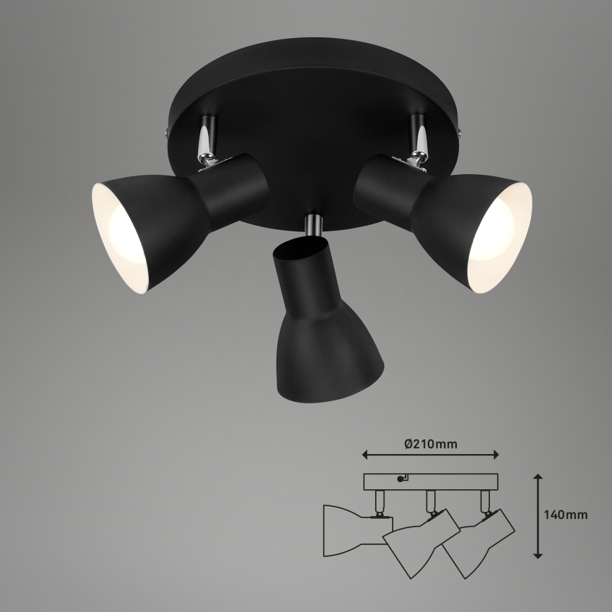 Briloner 2860-035 - Bodové svítidlo CUP 3xE14/25W/230V černá