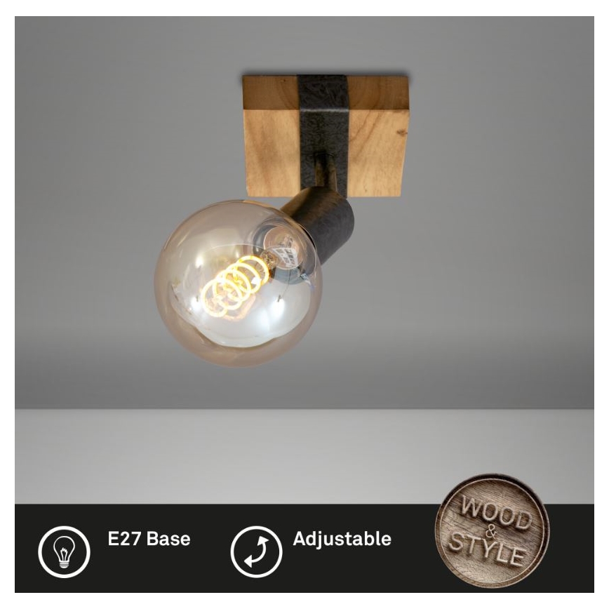 Briloner 2900-011 - Nástěnné bodové svítidlo WOOD BASIC 1xE27/25W/230V