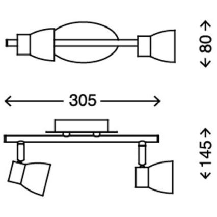 Briloner 2914-022 - LED Bodové svítidlo 2xGU10/3W/230V 3000K