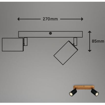 Briloner 2922-025 - Bodové svítidlo SPOT 2xGU10/9W/230V