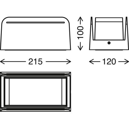 Briloner 3016-015 - Venkovní nástěnné svítidlo BOKS 1xE27/12W/230V IP44