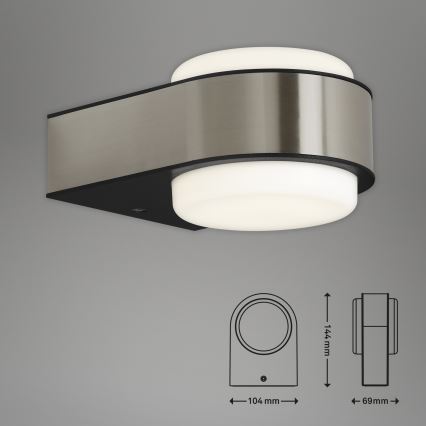 Briloner 3035-012- LED Venkovní nástěnné svítidlo HANAU LED/6,5W/230V IP44 matný chrom
