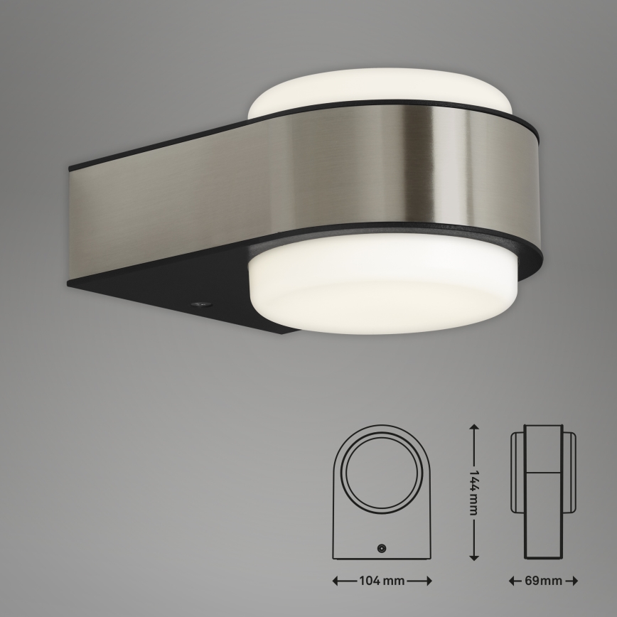 Briloner 3035-012- LED Venkovní nástěnné svítidlo HANAU LED/6,5W/230V IP44 matný chrom