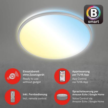 Briloner 3065-014 - LED Stmívatelné stropní svítidlo IVY LED/42W/230V Wi-Fi Tuya pr. 49 cm + dálkové ovládání