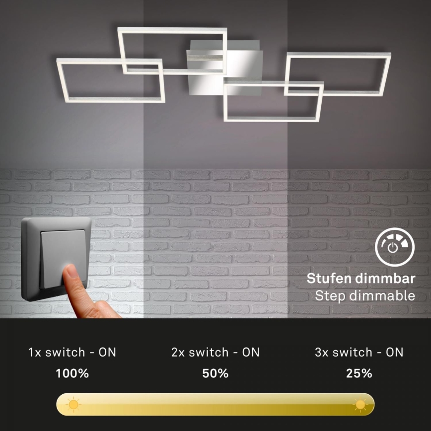 Briloner 3091-018 - LED Stmívatelné stropní svítidlo FRAME LED/30W/230V lesklý chrom