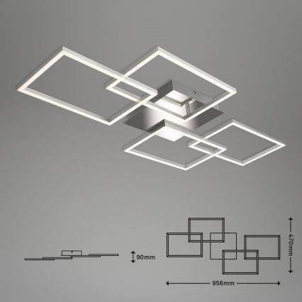 Briloner 3091-018 - LED Stmívatelné stropní svítidlo FRAME LED/30W/230V lesklý chrom