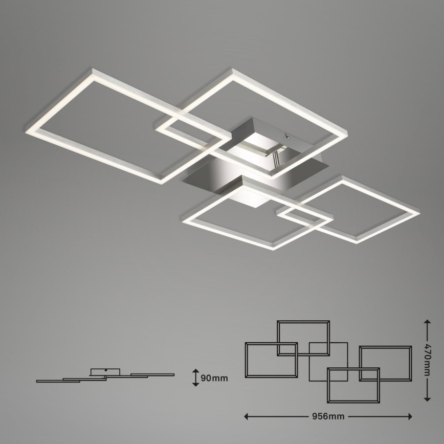 Briloner 3091-018 - LED Stmívatelné stropní svítidlo FRAME LED/30W/230V lesklý chrom