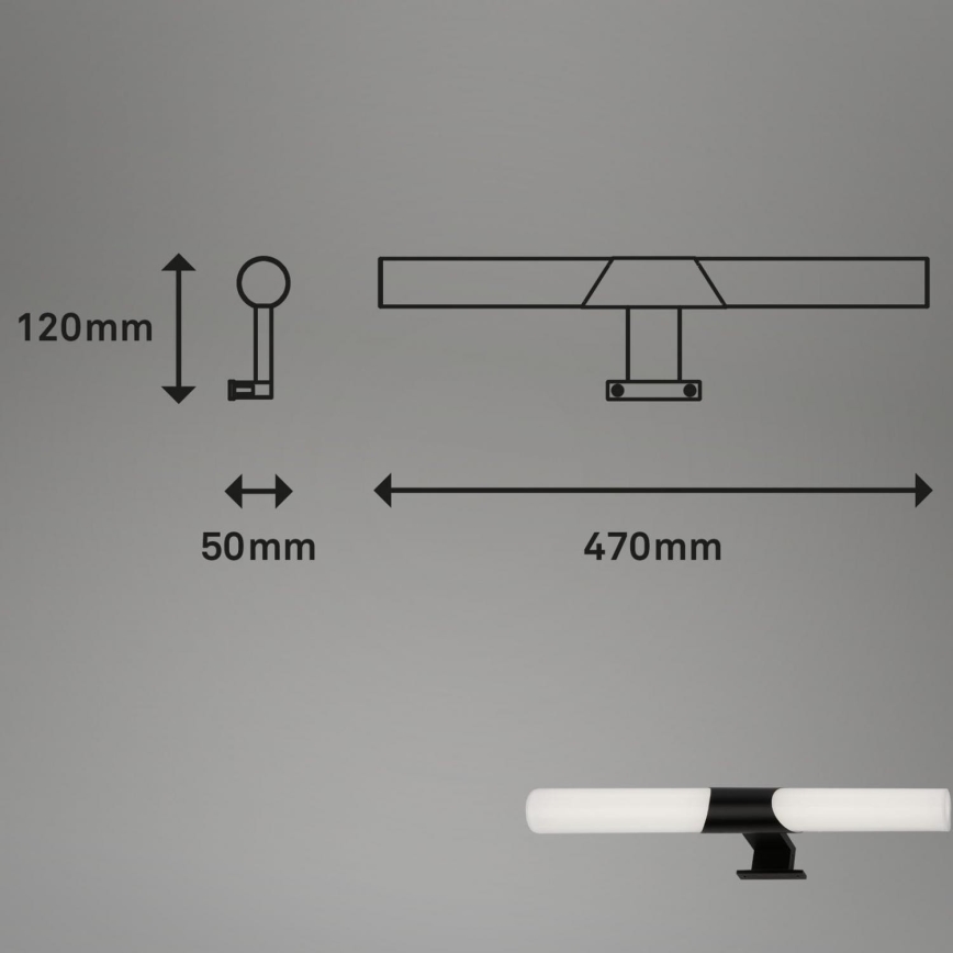 Briloner 3113-115 - LED Koupelnové osvětlení zrcadla LED/12W/230V IP44 47 cm černá