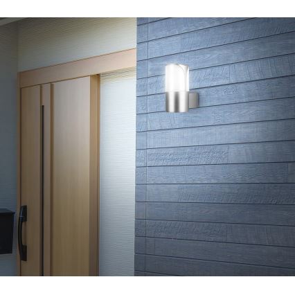 Briloner 320304TF - Venkovní nástěnné svítidlo 1xE27/12W/230V IP44 stříbrná