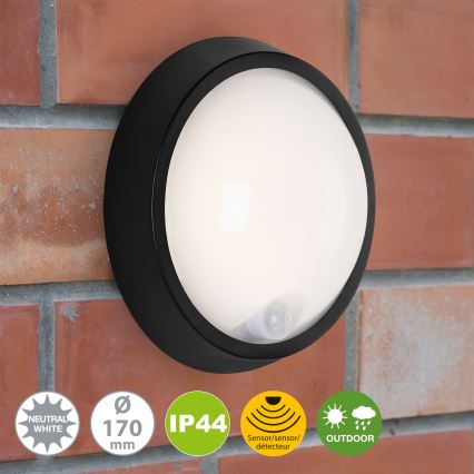 Briloner 3352-015 - LED Venkovní svítidlo se senzorem HELSINKI LED/12W/230V IP44