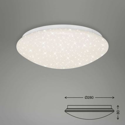 Briloner 3373-016 - LED Stmívatelné stropní svítidlo STARRY LED/15W/230V 3000-6500K pr. 28 cm bílá + dálkové ovládání