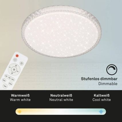 Briloner 3412-016 - LED Stmívatelné stropní svítidlo STAR SKY LED/24W/230V 3000/4000/6000K pr. 39 cm + dálkové ovládání
