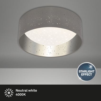 Briloner 3482014 - LED Stropní svítidlo MAILA STARRY LED/12W/230V šedá/stříbrná