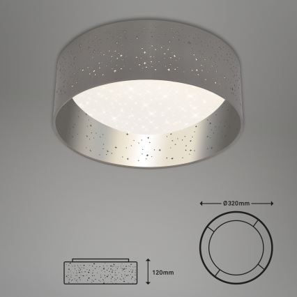 Briloner 3482014 - LED Stropní svítidlo MAILA STARRY LED/12W/230V šedá/stříbrná