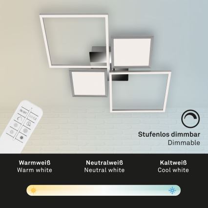 Briloner 3530-018 - LED Stmívatelný přisazený lustr FRAME LED/40W/230V 3000-6500K + dálkové ovládání