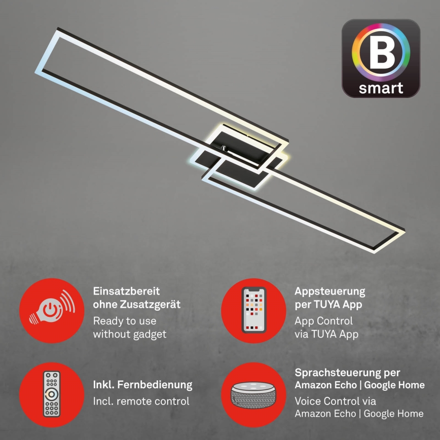 Briloner 3538-015 - LED Stmívatelný lustr FRAME 2xLED/20W/230V 2700-6500K Wi-Fi Tuya + dálkové ovládání