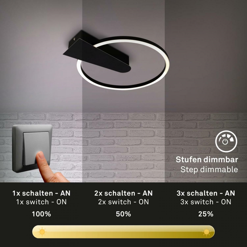 Briloner 3542-015 - LED Stmívatelné stropní svítidlo NICO LED/12W/230V černá