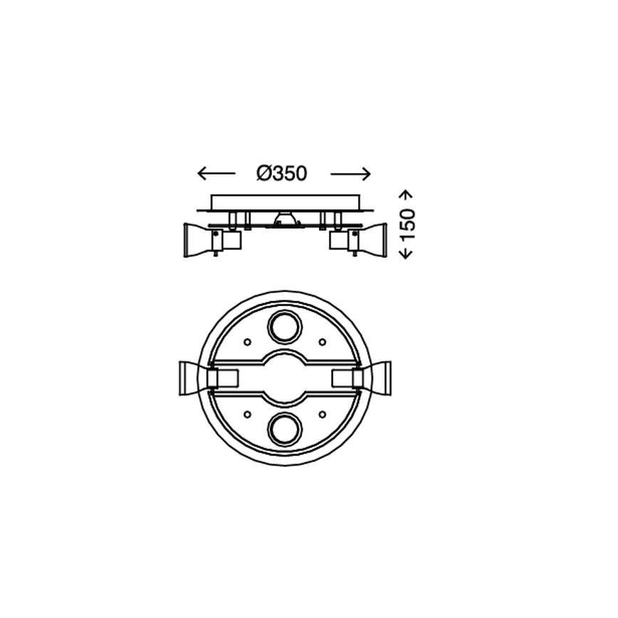 Briloner 3560-042 - LED Stropní bodové svítidlo VASO 2xGU10/3W + 2xE14/3,2W/230V