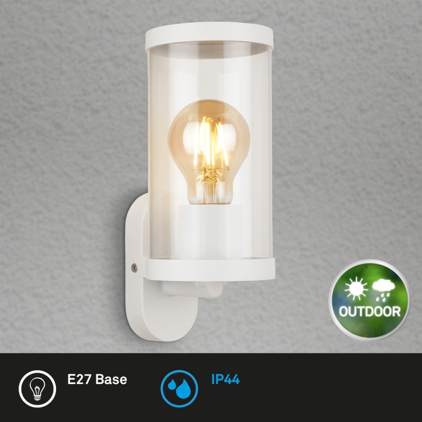Briloner 3600-016 - Venkovní nástěnné svítidlo KAIRO 1xE27/12W/230V IP44 bílá