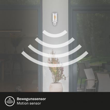 Briloner 3628-016 - Venkovní nástěnné svítidlo se senzorem KAIRO 1xE27/12W/230V IP44 bílá