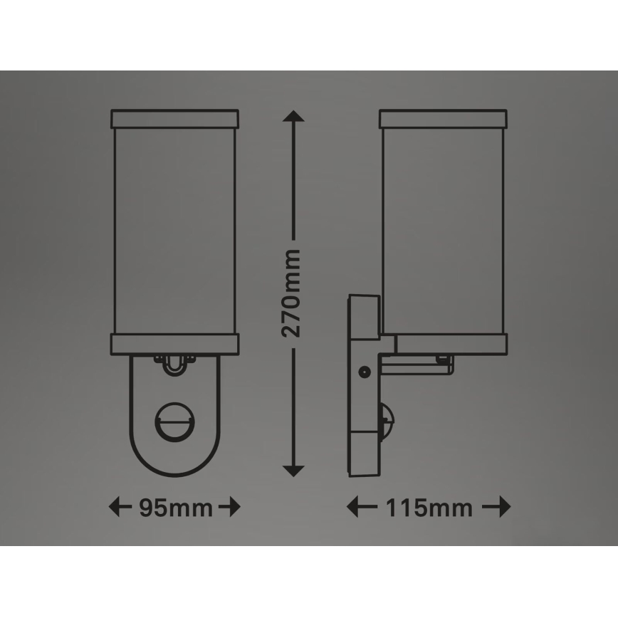 Briloner 3628-016 - Venkovní nástěnné svítidlo se senzorem KAIRO 1xE27/12W/230V IP44 bílá