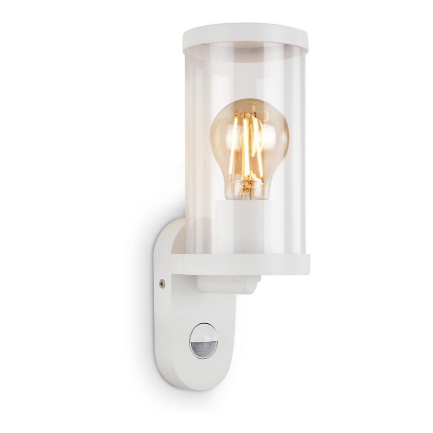 Briloner 3628-016 - Venkovní nástěnné svítidlo se senzorem KAIRO 1xE27/12W/230V IP44 bílá